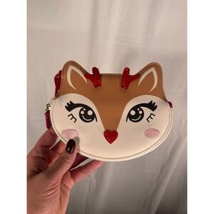 Betsey Johnson Luv Betsey Reindeer Face Wristlet Clutch Coin Pouch Purse
